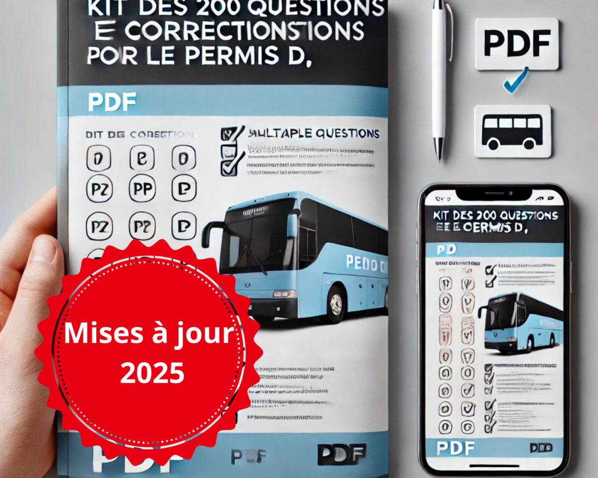 Kit 200 questions écrite et correction permis D – SAMAD PERMIS